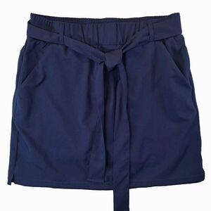 St Johns Bay Blue Active Belted Skort Skirt Size Small Tennis Golf Walking
